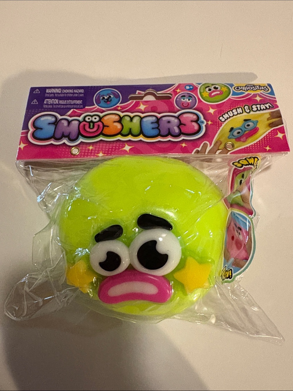 VIRAL ORB Smushers Neon Green Funny Face Squishy Sensory Fidget Toy NEW Sealed 💚